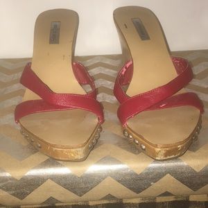 Vintage Red Dollhouse Wedge Heels